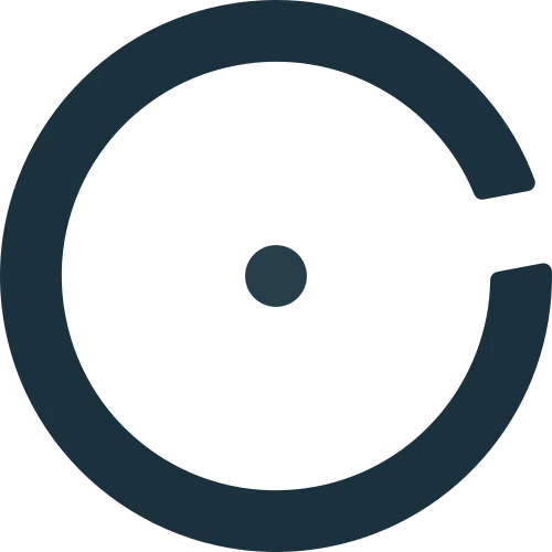 Pictogramme ÉvidenceWP bleu représentant un cercle ouvert avec un point central